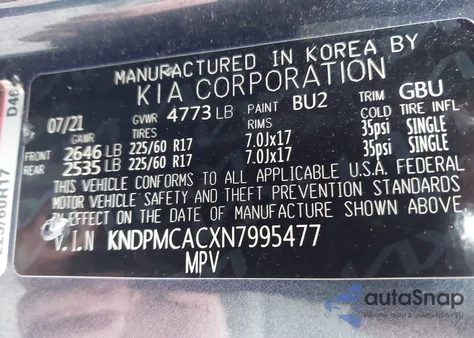 2022 Kia Sportage Lx z USA, uszkodzony, nr VIN KNDPMCACXN7995477